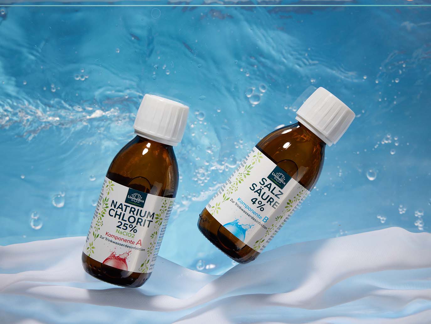 Chlorite de sodium 25 % + acide chlorhydrique 4 % - lot de 2 x 150 ml - de Unimedica